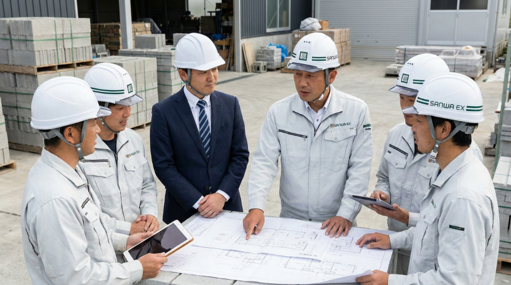 image_施工管理現場での打ち合わせ